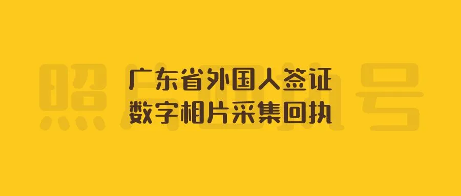 广东省外国人签证数字相片采集回执