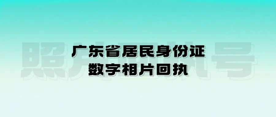 广东省居民身份证数字相片回执