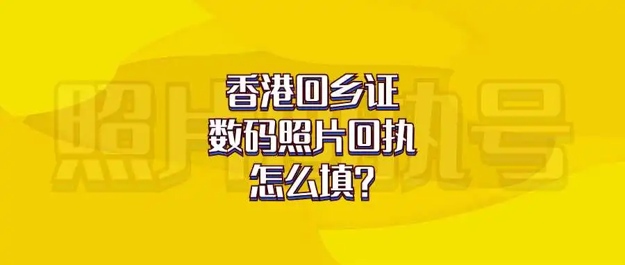 香港回乡证数码照片回执怎么填？