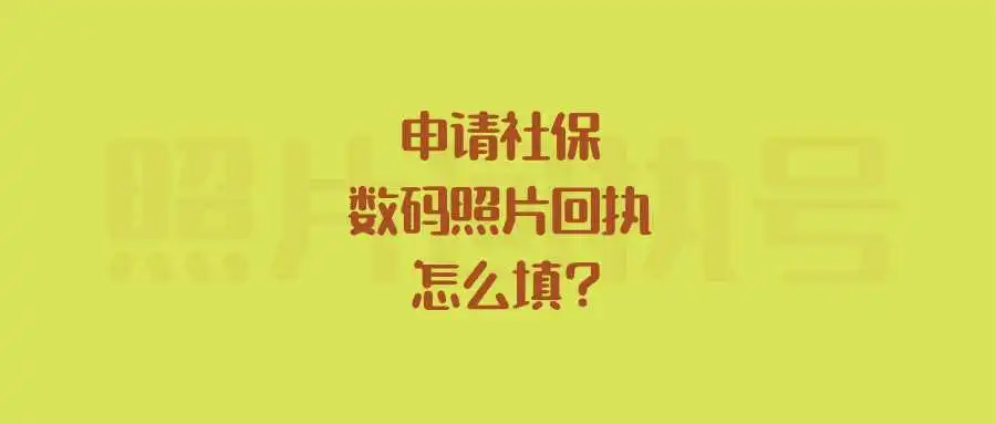 申请社保数码照片回执怎么填？