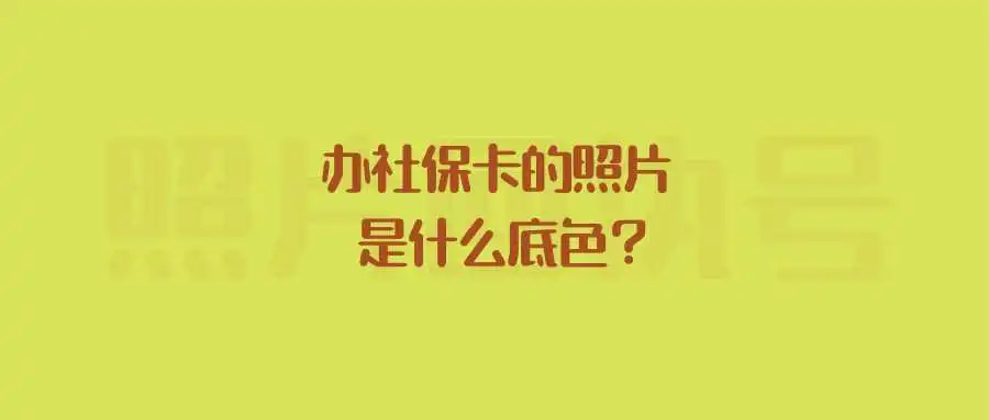 办社保卡的照片是什么底色？