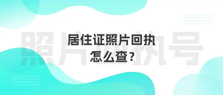 居住证照片回执怎么查？