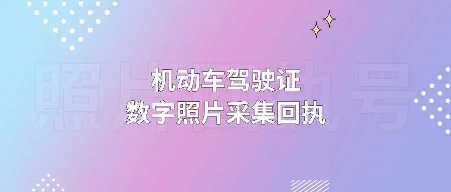 机动车驾驶证数字照片采集回执