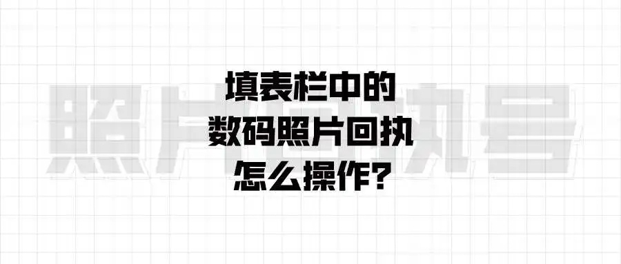 填表栏中的数码照片回执怎么操作？