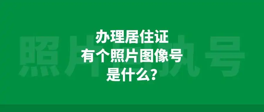 办理居住证有个照片图像号是什么？