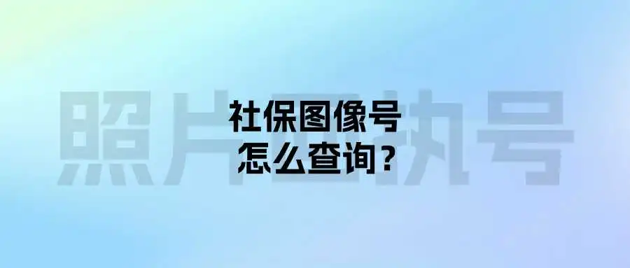 社保图像号怎么查询？