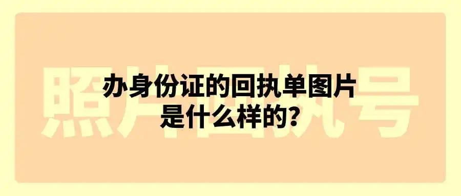 办身份证的回执单图片是什么样的？