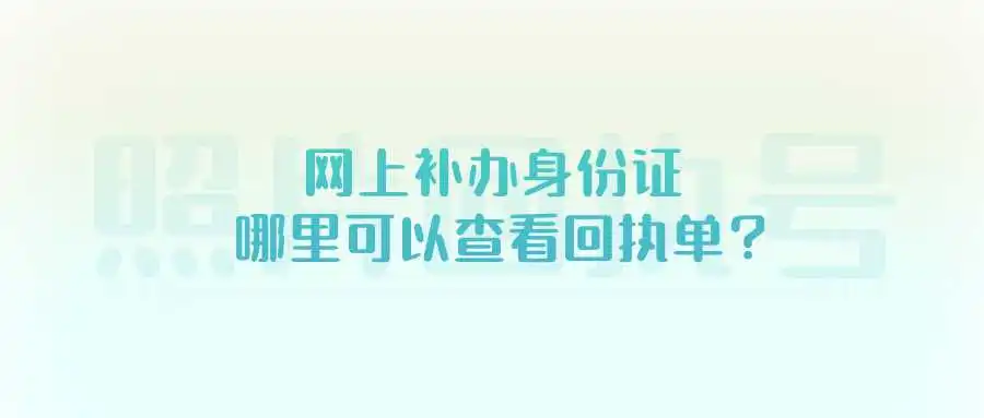 网上补办身份证哪里可以查看回执单？