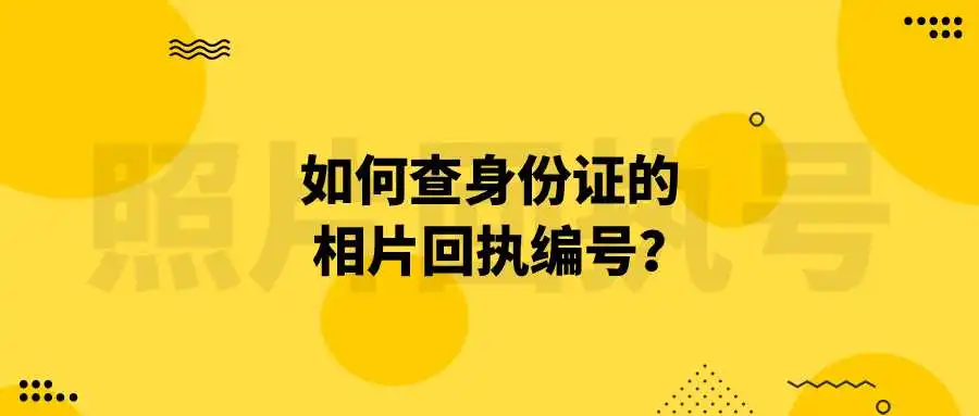 如何查身份证的相片回执编号？