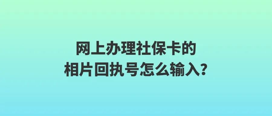 网上办理社保卡的相片回执号怎么输入？